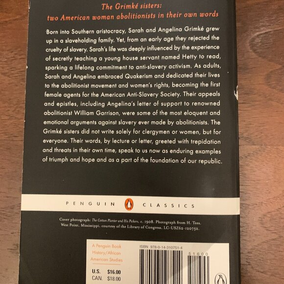 On Slavery and Abolitionism Essays and Letters by Sarah and Angelina Grimke Book - Picture 2 of 2